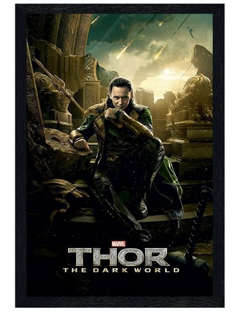 Image of Gloss Black Framed Marvel's Thor The Dark World Loki Poster