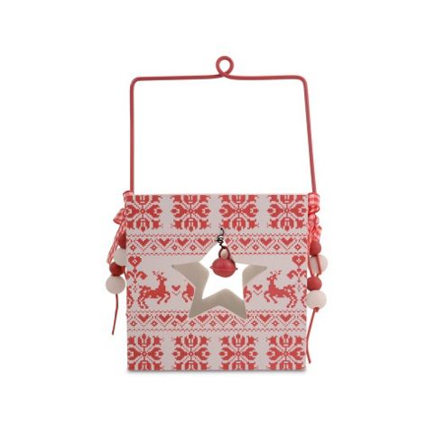 Image of Festive Design Wooden Painted Tealight Holder In White
