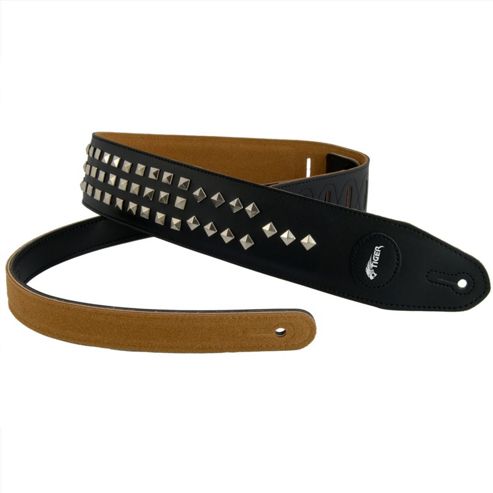 Image of Black Studded Guitar Strap