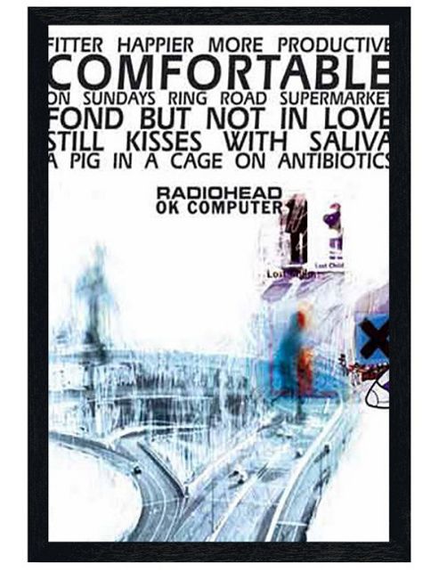 Image of Radiohead Black Wooden Framed Ok Computer Poster