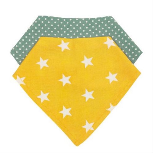 Image of Baroo Fashion Bibs Pack Of 2 (yellow Stars And Green Spots)