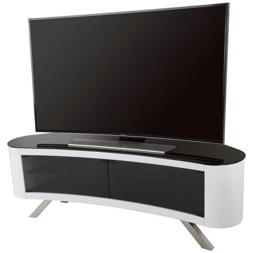 Image of Avf Bay Curved Tv Stand In White