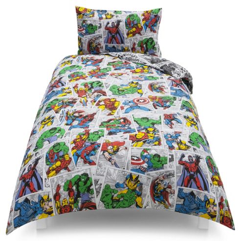 Image of Marvel Comic Pop News Single Duvet Set Tesco Exclusive