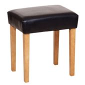 Home Essence Faux Leather Stool - Brown - Light Wood