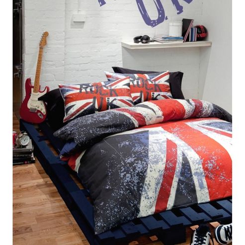 Image of Catherine Lansfield Home Kids Rock Uk bed Quiltset - Multi