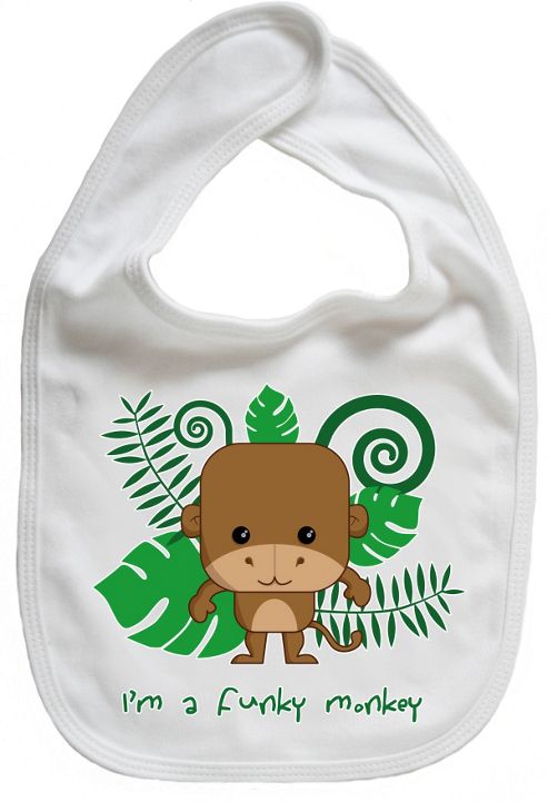Image of Dirty Fingers I'm A Funky Monkey Baby Cute Bib White