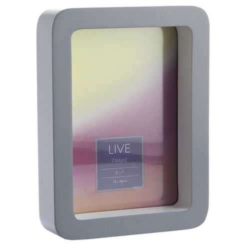 Image of Tesco Curved Box Photo Frame Grey 5x7
