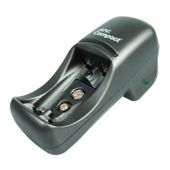 "Compact Charger for AA, AAA and 9V Batteries"