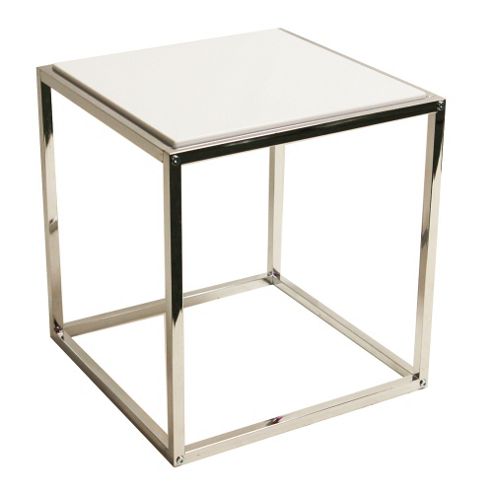 Image of Domino - Stacking Cube Side / End Table - Silver / White