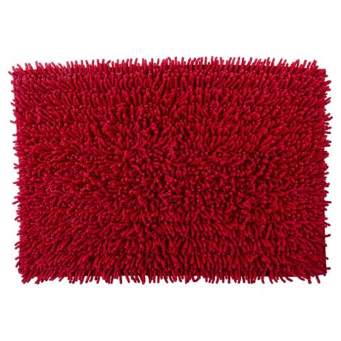 Image of Tesco Chenille Bath Mat, Red