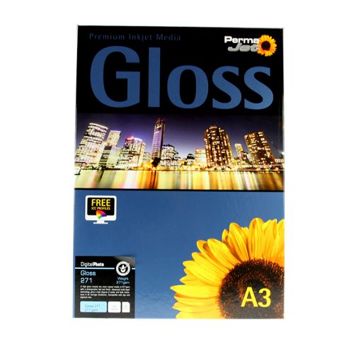 Image of A3 Permajet Digital Photo Paper 271 Gloss - 271gsm - 25pk