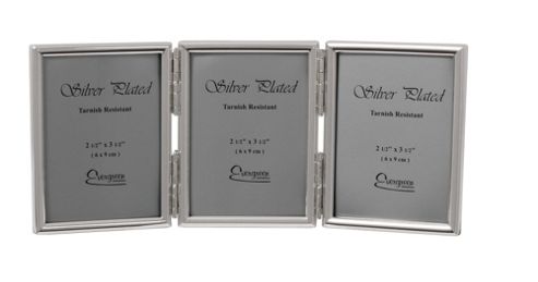 Image of Evergreen Thin Edge Triple Photo Frame - 2.5" X 3.5"