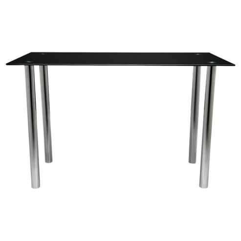 Image of Jupiter Metal & Glass Desk, Black