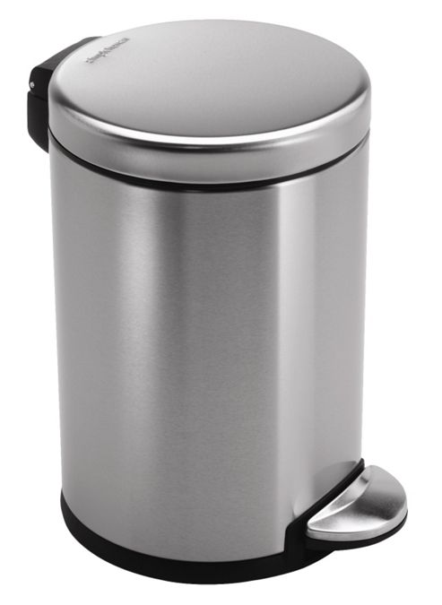 Image of Simplehuman 3 Litres Round Pedal Bin In Brushed Stainless Steel