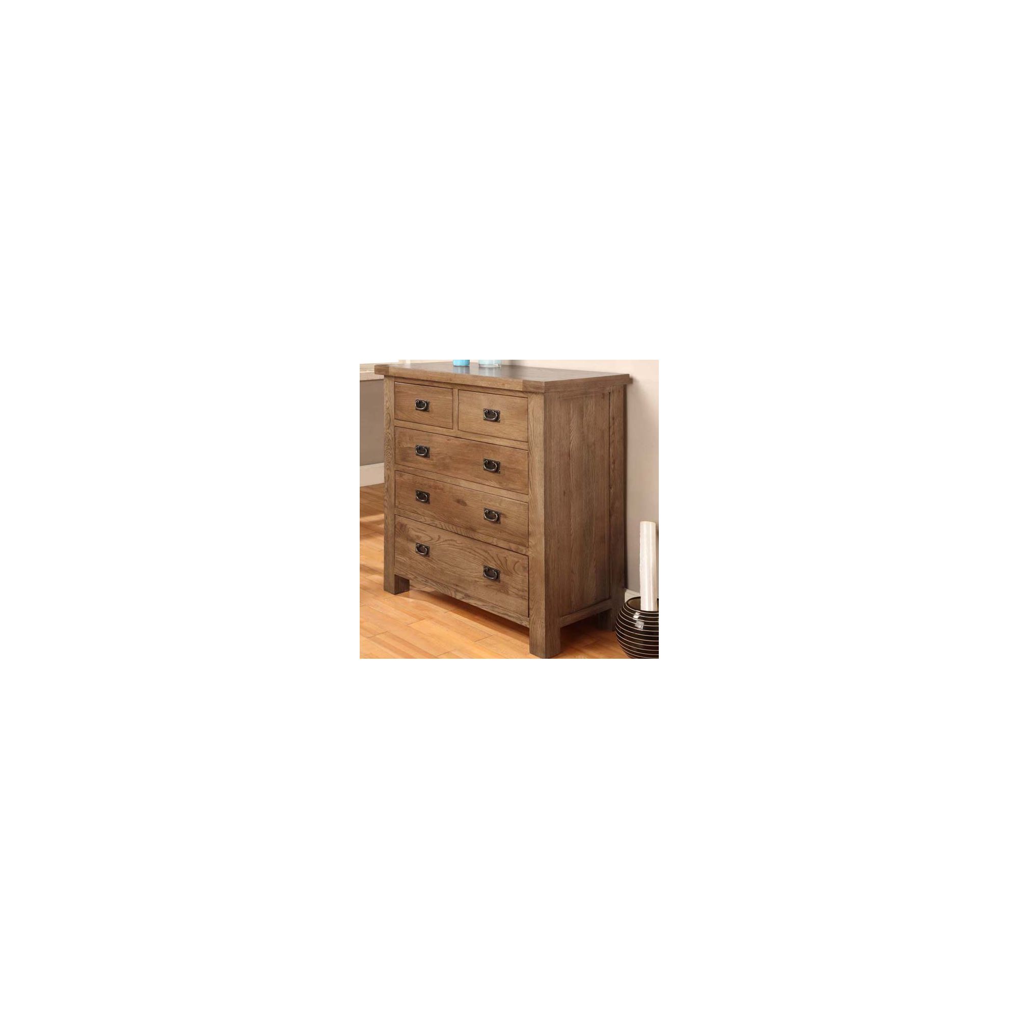 Hawkshead Brooklyn Five Drawers Chest in Rich Patina at Tesco Direct