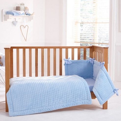 Image of Clair De Lune 3pc Cot Bed Bedding Set (marshmallow Blue)