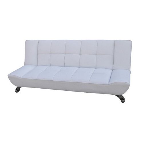 Image of Home Zone Vogue 3 Seater Convertible Sofa Clic Clac Bed - White