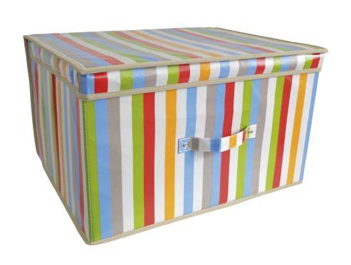 Image of Country Club Jumbo Storage Chest, Miami Stripe, 50 X 40 X 30cm