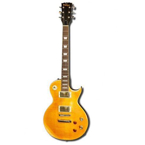 Image of Vintage V100mrpgm Distressed Lemon Drop Electric Guitar
