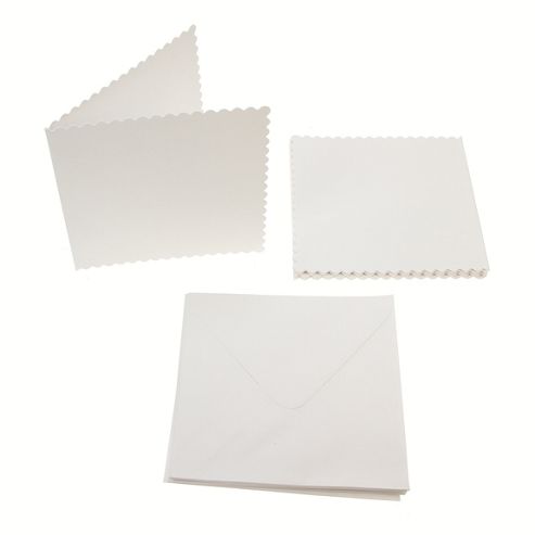 Image of Square Scalloped Card Blanks 300gsm 12pk - White
