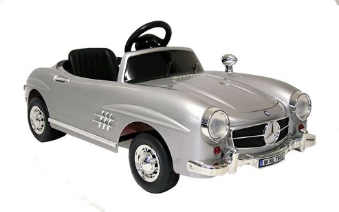 Image of Kids Electric Car Mercedes Benz 300 Sl 12 Volt Silver Gloss