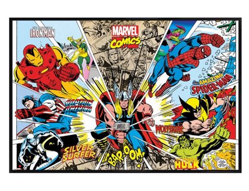 Image of Gloss Black Framed Marvel Comics Character Kaleidescope Poster