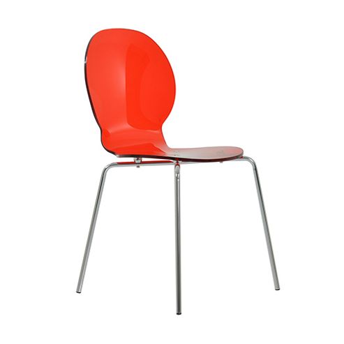 Image of Butterfly Red Gel Acrylic Dining Chair