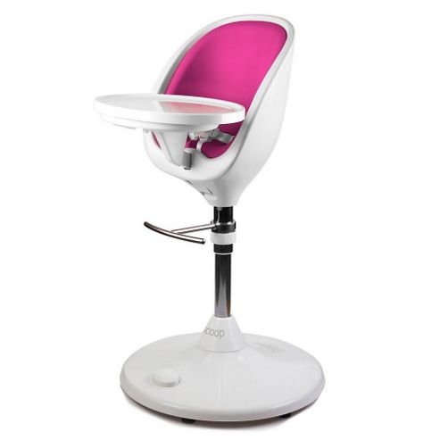 Image of Brother Max Scoop White Highchair + Seat Insert (pink)