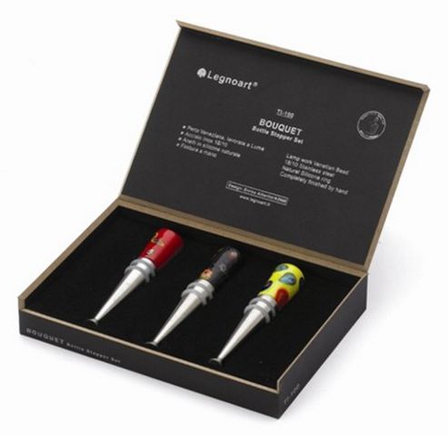 Image of Legnoart Bouquet Bottle Stopper - Set Of 3