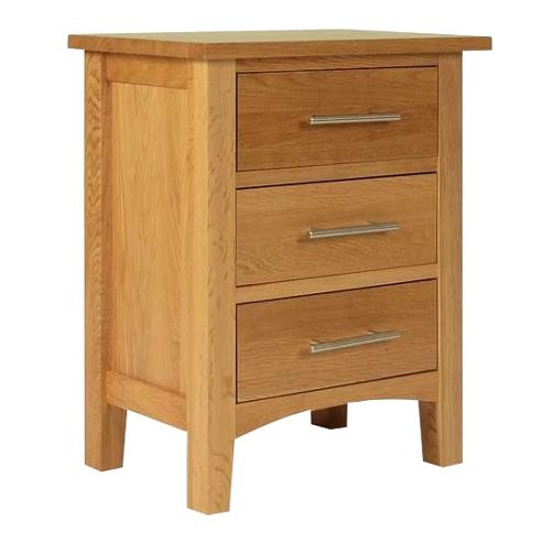 Image of Hereford Oak 3 Drawer Bedside Cabinet