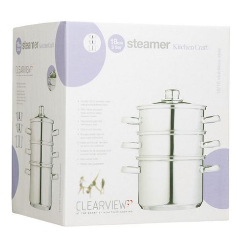 Image of 20cm 3 Tier Steamer With Glass Lid
