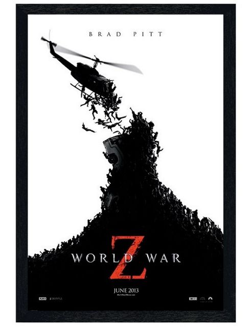 Image of World War Z Black Wooden Framed The Zombies Are Coming! Poster