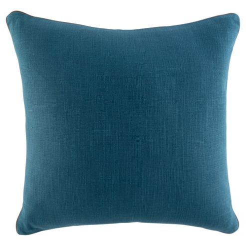 Image of Contrast Piped Plain Cushion, Teal