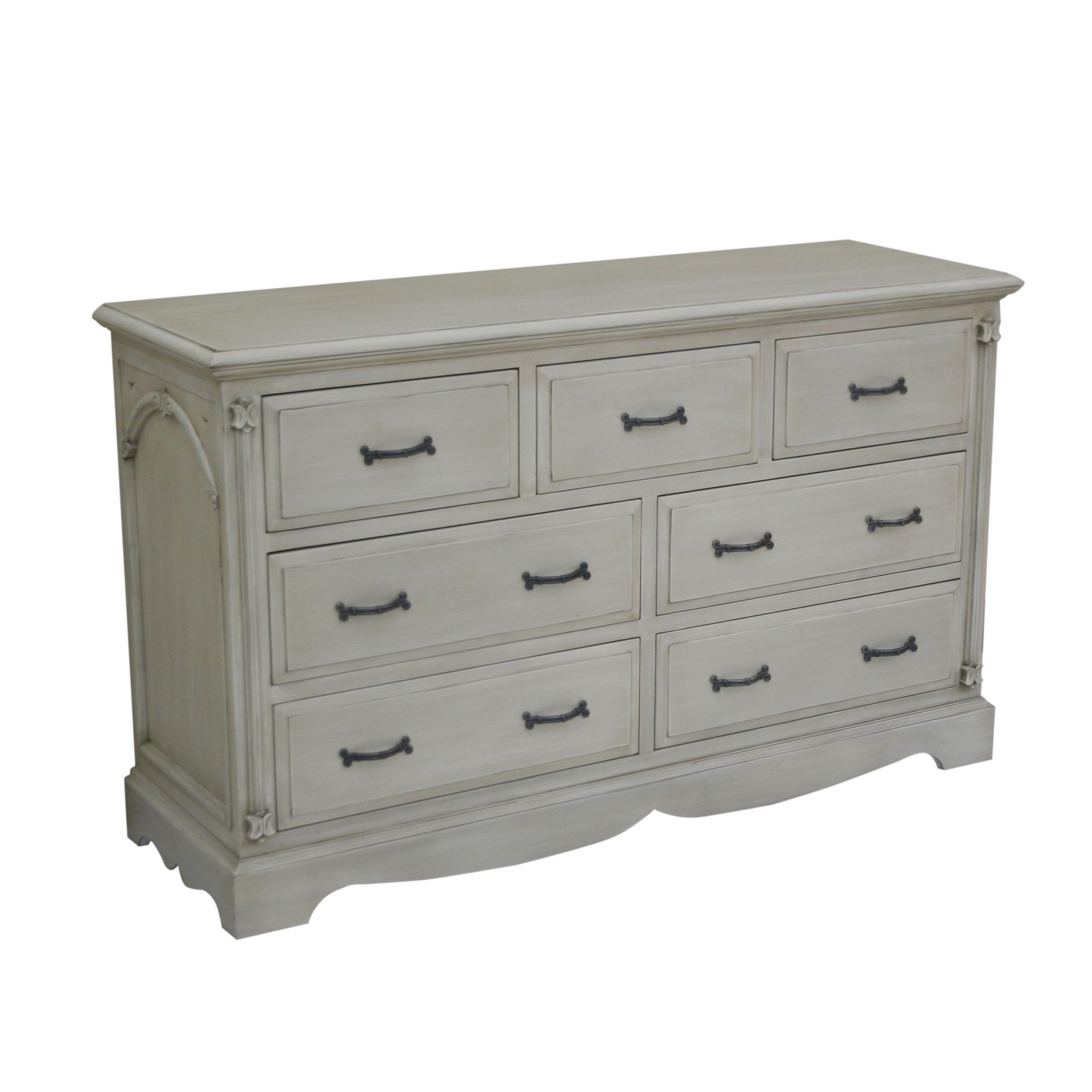 Thorndon Beverley Bedroom Seven Drawer Multi Chest in Distressed Ivory at Tesco Direct