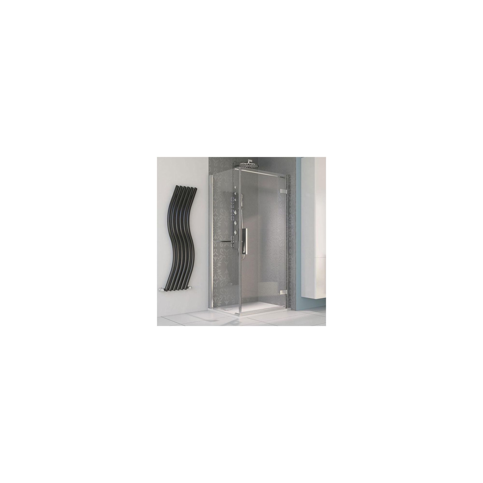 Aqualux AQUA8 Hinge Pivot Shower Door and Side Panel, 800mm x 800mm, Polished Silver Frame, 8mm Glass at Tesco Direct