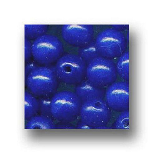 Image of Wood Beads Blue 10mm Round 100 Pack