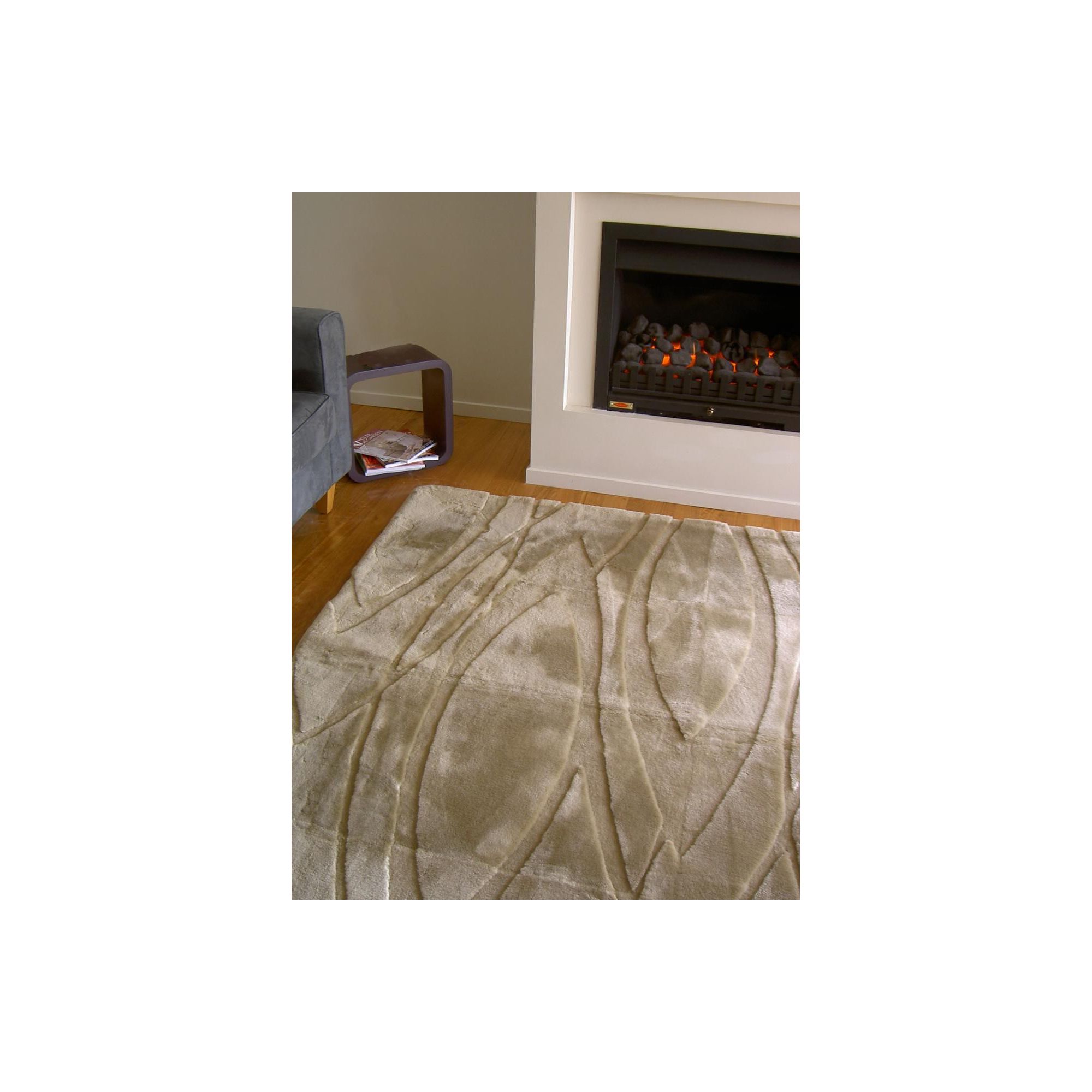 Bowron Sheepskin Shortwool Design Curves Rug - 300cm H x 200cm W x 1cm D at Tesco Direct