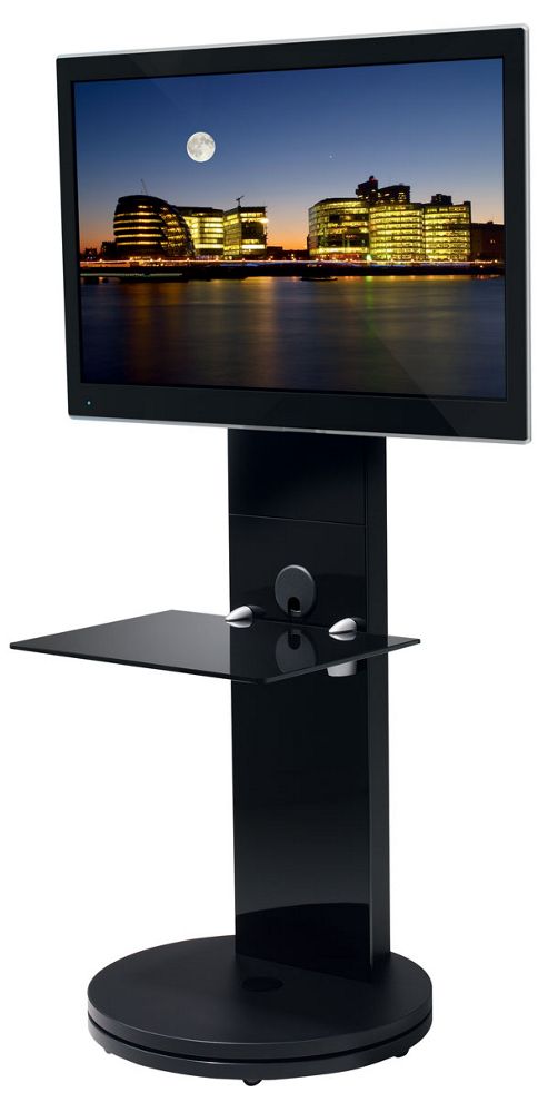 Image of B-tech Black Cantilever Tv Stand With Swivel