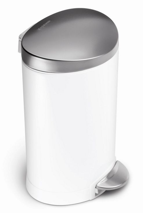 Image of Simplehuman 6 Litres Semi Round Pedal Bin - White