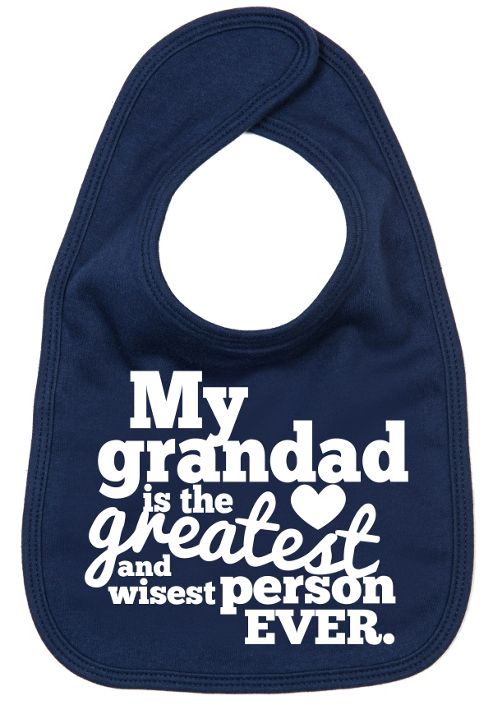 Image of Dirty Fingers My Grandad Is The Greatest Baby Bib Navy