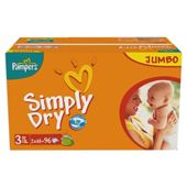 Pampers Simply Dry Jumbo Pack Midi 96