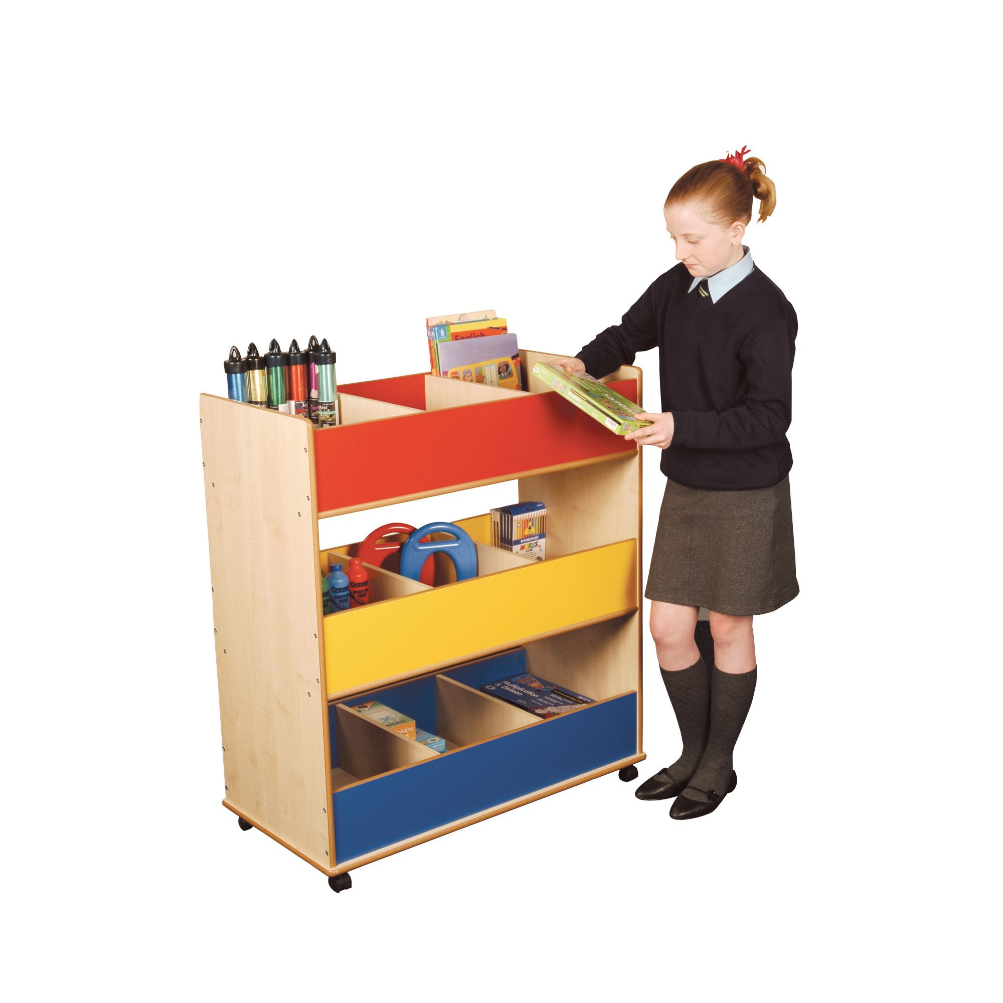 Liberty House Toys Primary Coloured Mobile Triple Decker Storage Unit at Tesco Direct