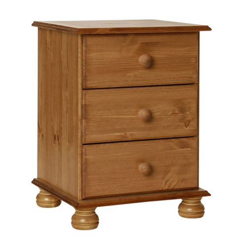 Image of Valufurniture Copenhagen Pine 3 Drawer Bedside Table