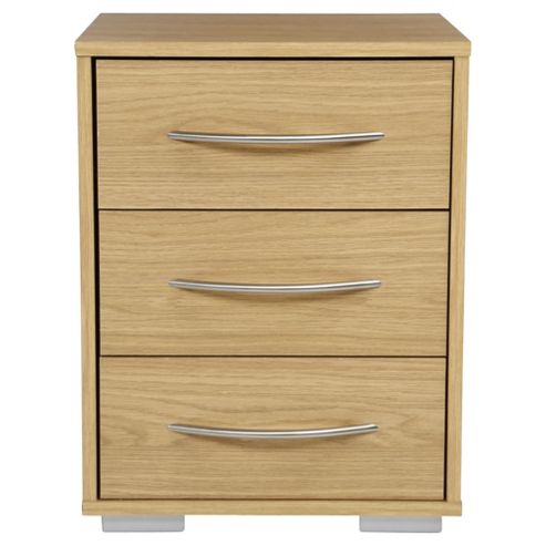 Image of Newport 3 Drawer Bedside Oak