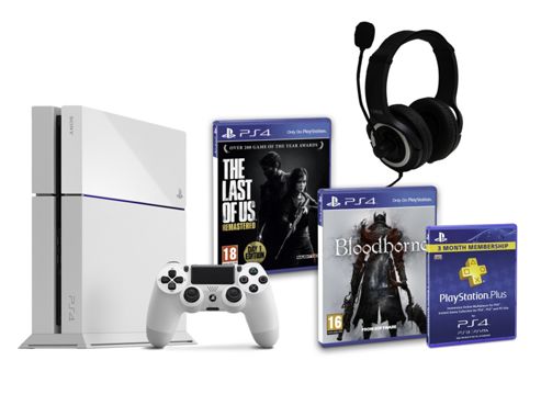 Image of Ps4 (white) With Bloodborne, The Last Of Us, Gp3 Headset, Psplus (3mth)