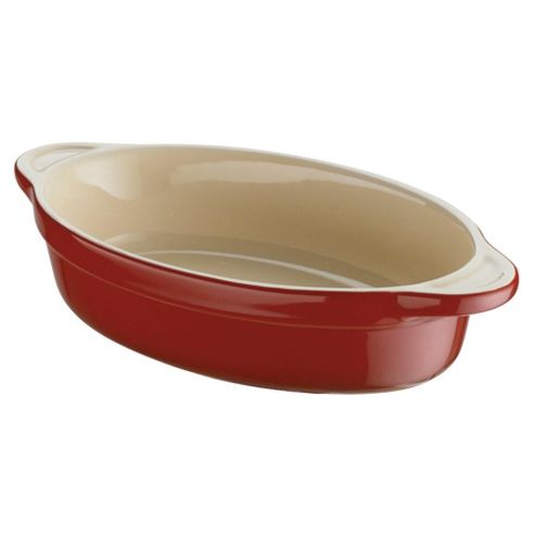 Image of Denby Ceramic Medium Oval Dish, Cherry Red