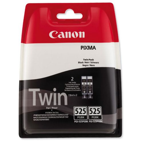 Image of Canon Pgi-525 Black Ink Cartridge (twin Pack)