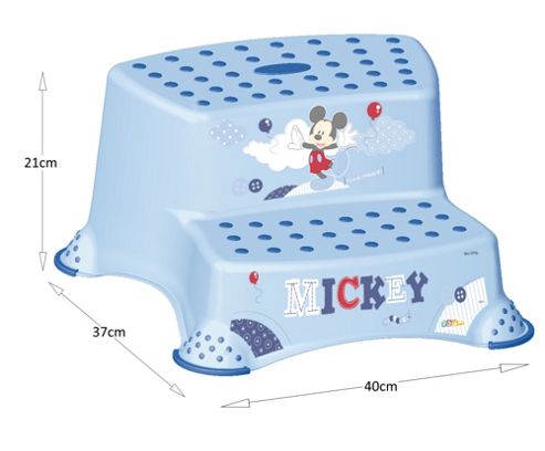 Image of Disney Mickey Mouse Double Step Stool - Blue Clouds