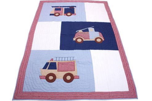 Image of Fire Truck Cotton Children's Quilt