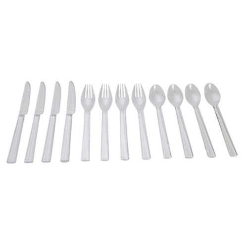 Image of Tesco Picnic 12pc Cutlery Clear
